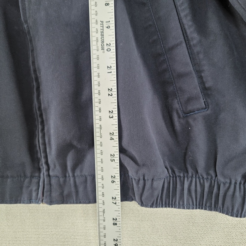 Chaps Jacket Bi Swing 100% Cotton Harrington Plaid Lined Preppy Size Large Navy - Picture 12 of 12
